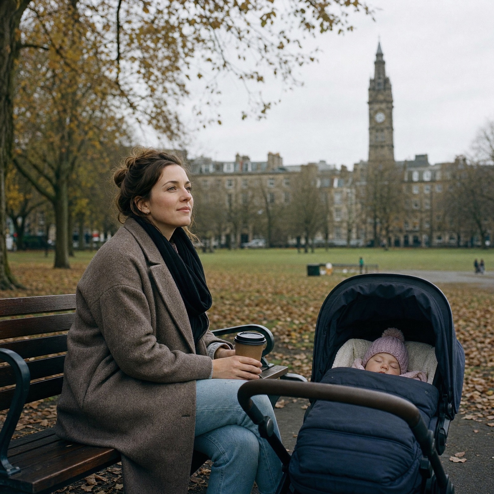 Margaret, a Juno participant, sits in her armchair with a cup of tea